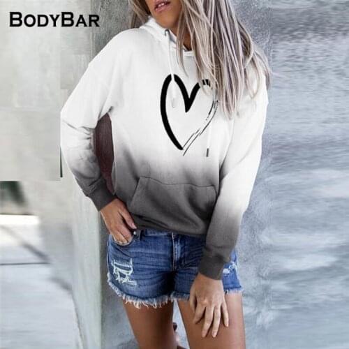 Fashion Lady Clothes Drawstring Hooded T-shirt Color Gradient Print T Shirt Female Plus Size Casual Top Harajuku Style Pullovers