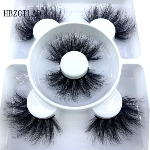 2020 NEW 3 pairs 100% Real Mink Eyelashes 3D Natural False Eyelashes 3d Mink Lashes Soft Eyelash Extension Makeup Kit Cilios
