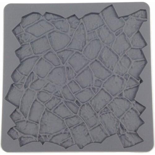 New Arrival Embosser 1 PC Rubble Stone Wall Shape Silicone Mat Fondant Mould Cake Decorating Tools Bakeware Mold H366