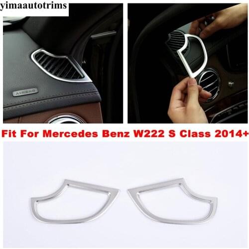 Front Dashboard Air AC Conditioning Vent Frame Trim Cover Matte ABS Accessories Fit For Mercedes Benz W222 S Class 2014 - 2020
