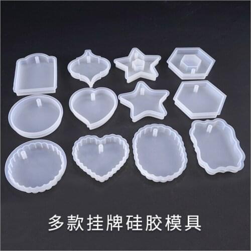 Crystal Epoxy Mold DIY Handmade Jewelry Heart Hexagon Highlight Wavy Oval Listing Silicone Mould