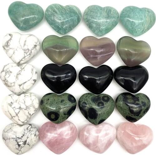 Drop Shipping 1PC Natural Fluorite Peacock Eye Heart Shaped Stone Love Healing Crystal Gemstone Natural Stones and Crystals