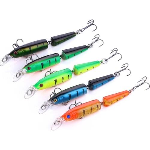 HENGJIA 1PCS Minnow Fishing Lure 9g 10.5cm Multi Jointed Sections Crankbait Carp Fishing