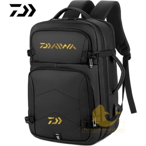 Daiwa Outdoor Sport New Fishing Backpack Multi-function USB Charging Waterproof Nylon Mens Bag Travel Beach Bag Zipped Backpack