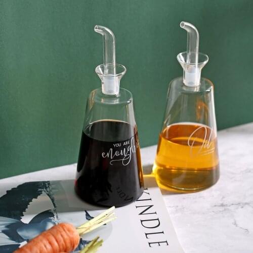 Nordic style simple glass oil pot creative kitchen seasoning bottle household glass sauce vinegar bottle spice organizer