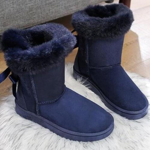 Comfortable Winter Fur Warm Snow Boots Ladies Warm Wool Booties Ankle Boot Comfortable Shoes Plus Size Casual Women Mid Boots