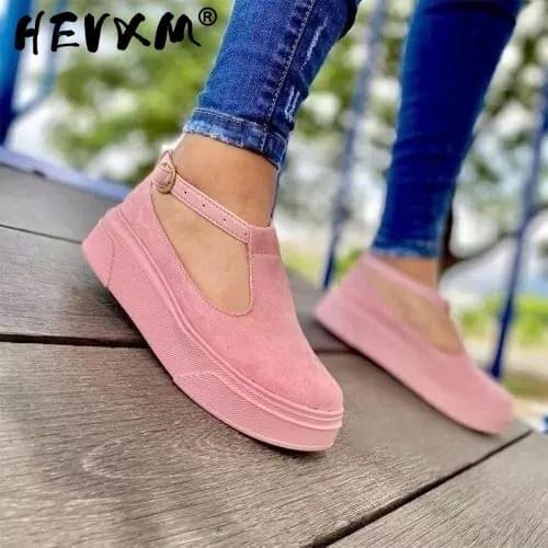 In Stock Female Flat Platform Flats Black Red Pink Lace Up Trendy 2021 Spring Summer Woman Casual Shoes Creepers