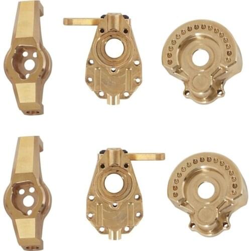 1 Set Brass Steering Knuckle & Hub Carrier & Knuckle Portal Cover Counterweight for 1/10 RC Crawler Traxxas TRX4