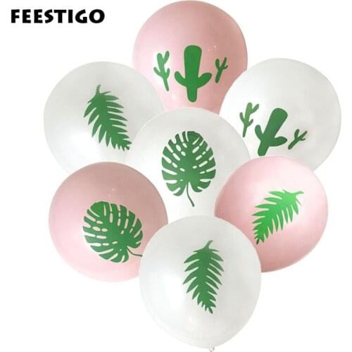 10pcs/lot Leaves Hawaiian Latex Balloons Theme Party Decorative Palm Leaves For Wedding Table Decoration Summer Party Hawaiian