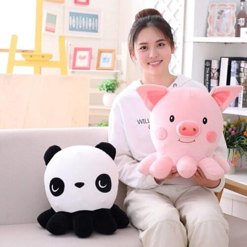 35cm Creative Cute Octopus With Panda Or Pig Plush Toys Octopus Whale Dolls & Stuffed Toys Plush Sea Animal Toys Children Gifts