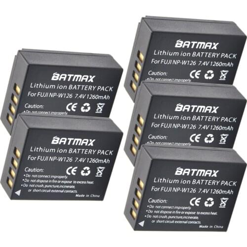 5Pcs/lot 1260mAh NP-W126 NP W126 Batteries for fujifilm Fuji X-Pro1 XPro1 X-T1 XT1 Interchangeable Lens Wholesale
