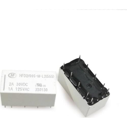 50pcs/lot Relay HFD2-005-ML2-D HFD2/005-M-L2-D Latching Relay Double coil 5V