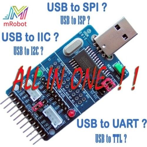 USB to SPI/I2C/IIC/SPI/UART/TTL/ISP Master HID CH341A Converter Adapter GPIO DIY RC Electronic Toy Robot Development Board