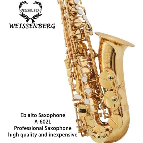 Weissenberg alto Ee Saxophone A-602L Made in Taiwan Lacquer gold professional instrument Saxophone