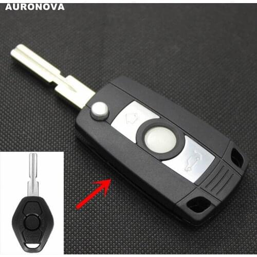AURONOVA New Upgrade Folding Key Shell for BMW 3 5 7 Series X3 X5 3 Buttons Hu58 Blade Remote Car Key Case DIY