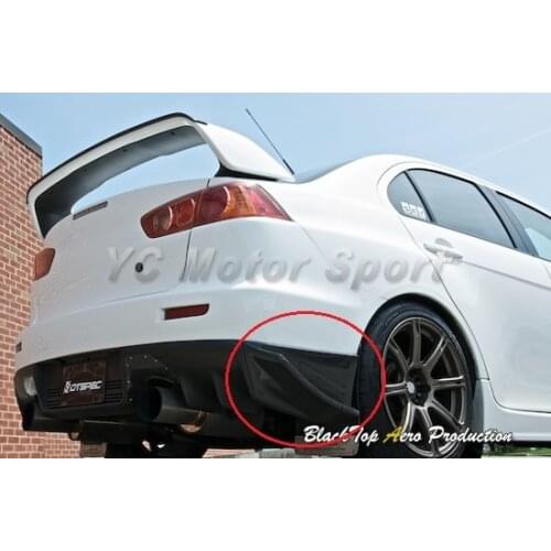 Car Accessories Carbon Fiber Rear Spats Fit For 2008-2010 Evolution X EVO X EVO 10 Rs Style Rear Bumper Caps Corner Attachment