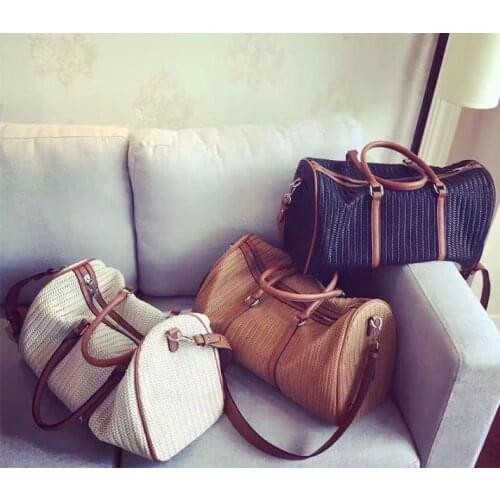 Kanye west woven large travel bag knitted leather handbag luggage bags commercial travel duffle handmade luxury