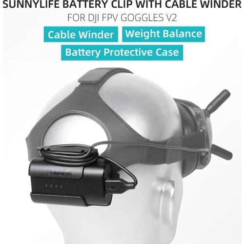 Drone Battery Carrying Storage Case Back Belt Clip Holder for DJI FPV Goggles V2 Flying Glasses Power Headband Buckle Protective