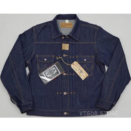 BOB DONG Repro 11MJ Pleated 1940s Western Selvage Denim Jacket Vintagr Jean Coat
