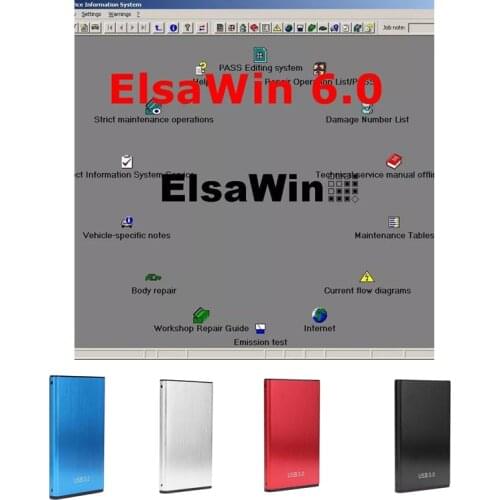 ELSAWIN 6.0 Newest for A-udi for V-W Auto Repair Software ELSA WIN V6.0 send 80GB HDD or Download link car repair software