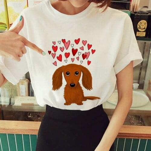 2021 Hot New Wild Tshirt Kawaii puppy Printed New Fashion Retro Tops Harajuku T shirt O-neck short sleeve tee shirt femme