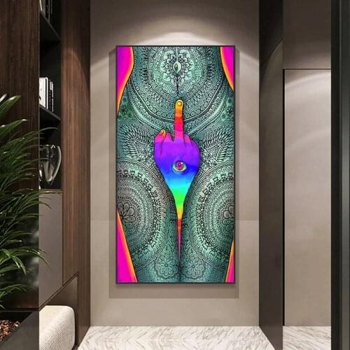 Abstract Colorful Girl Body Canvas Paintings On The Wall Art Posters And Prints Graffiti Art Pictures Home Decoration Cuadros
