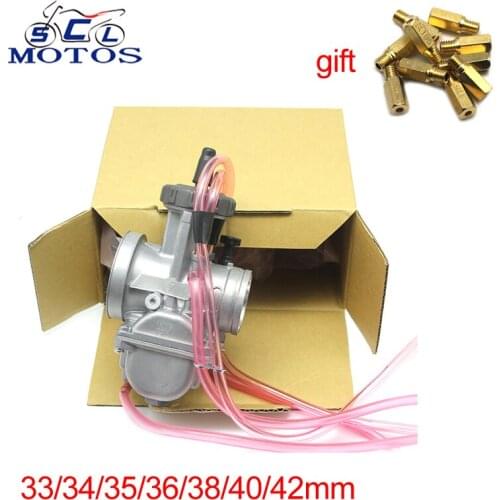 Sclmotos- PWK 33 34 35 36 38 40 42mm Carburetor Carb With Main Jet fit 2T 4T Motorcycle ATV Buggy Quad Go Kart Dirt Bike Racing