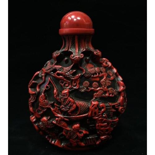 Chinese imitation red coral big snuff bottle crafts statue