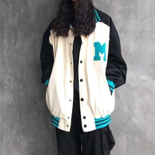 Bomber Jacket Women Baseball Uniform 2021 New Retro Harbor Style Korean Loose Autumn Coat Harajuku Streetwear Vintage Clothing