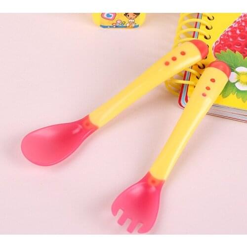 Temperature Sensing Spoon For Baby Safety Infant Feeding Spoons Fork Kids Children Boy Girl Toddler Flatware