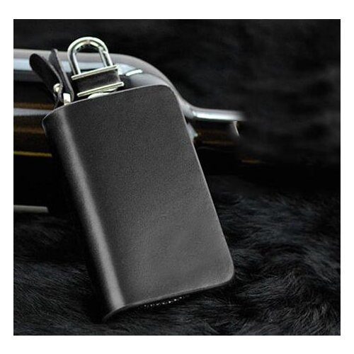 Fashion Solid Color Key Wallet Genuine Leather Key Wallet For Car Square Zipper Key Case Wallet Black/Brown Color