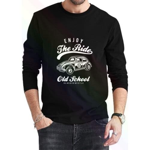 Enjoy The Ride Old School Logo Classic Black T-Shirt 2021 Newest Summer Mens Long Sleeve Popular Tees Shirt Tops Novel Unisex