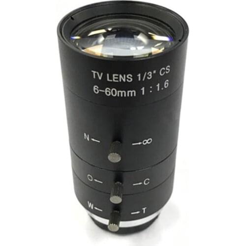 CCTV Video Lens Manual IRIS ZOOM 6-60mm CS Mount Lens for Industrial Microscope Varifocal CCTV Lens Surveillance Camera Lens