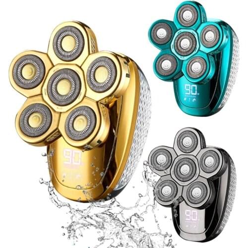 Upgrade 6 in 1 Electric Razor Bald Head Shaver for Men - Wet and Dry Shavers for Men, Touch Sensing, LED Display