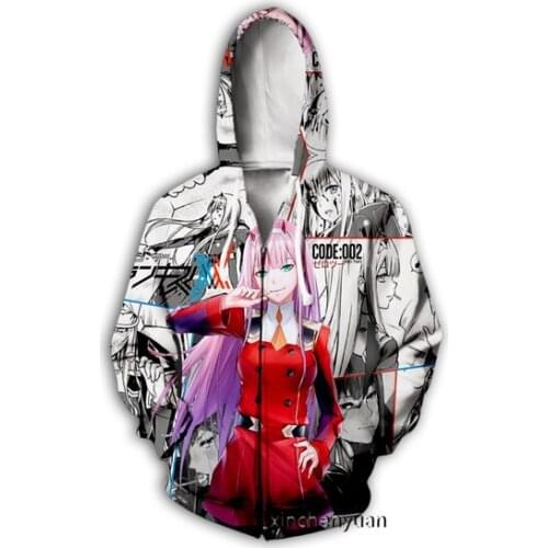 Anime DARLING in the FRANXX 3D Print Causal Clothing New Fashion Men Women Zipper Hoodies Plus size S-7XL harajuku man hoodies