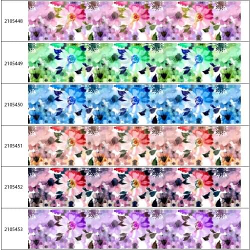 10 Yards Plant Flower Printing Grosgrain Ribbon Hairpin DIY Handmade Materials