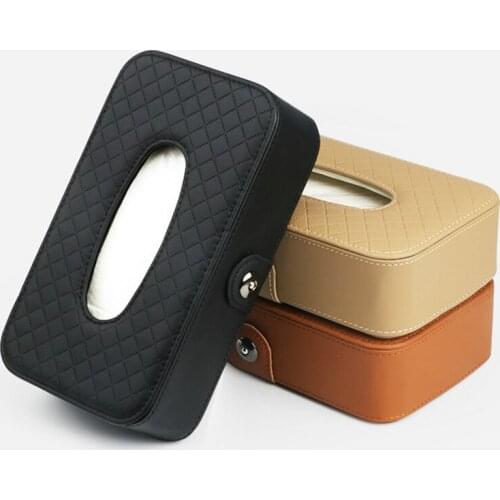 Universal Leather Car Tissue Holder Seat Back Tissue Box Storage Box Car Stuff Car Interior Accessories for Girls Car Decor