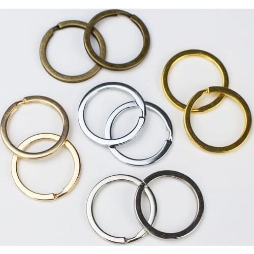 10Pcs/lot 25 28 30mm Round Key Ring Clasp Findings Key Chain Split Ring Key Ring for DIY Jewelry Making Supplies