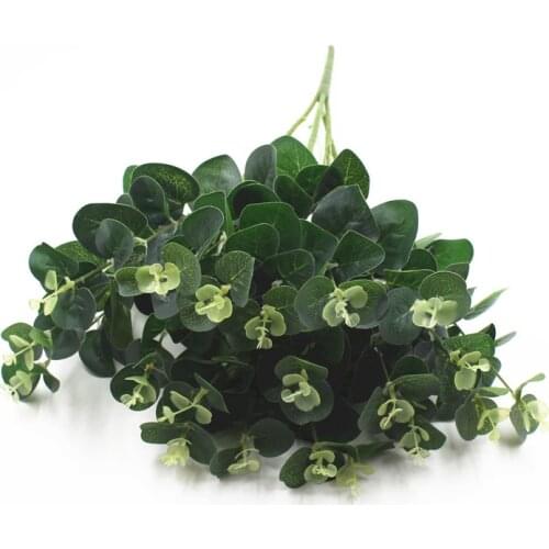 30cm 20 heads Green Artificial Leaves Large Eucalyptus Leaf Plants Wall Material Decorative Fake Plants For Home Shop Garden