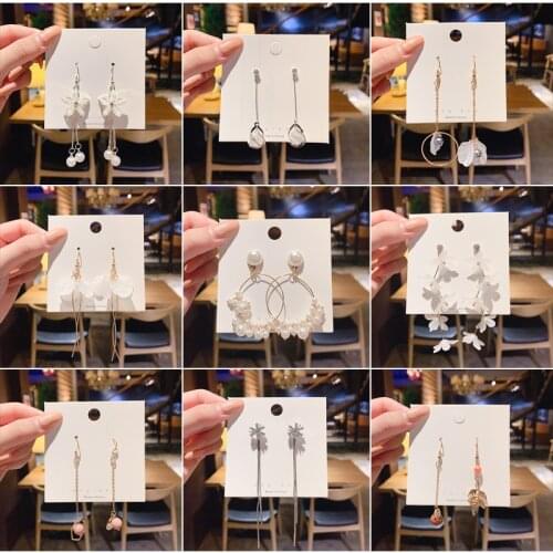 2021 New Fashion Ins Earrings Korean Temperament Tassel Earrings European and American Circle Personality Zircon Jewelry Gifts