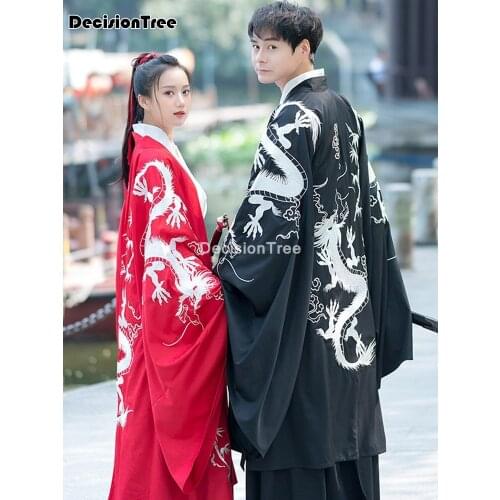 2021 traditional chinese improved hanfu gowns suit stage dress women men couples oriental festival outfits robes ancient costume