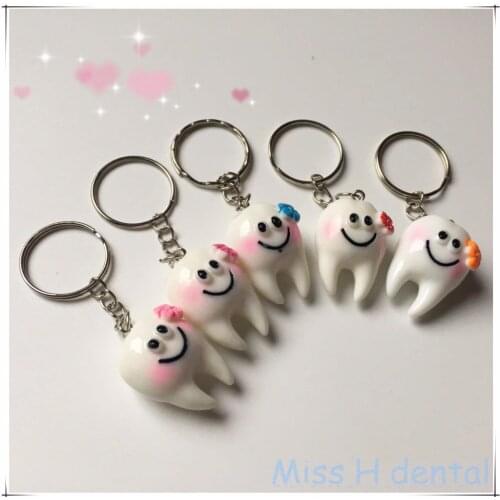 5pcs/ Simulation tooth pendant dentist keychain small gift promotion dental gifts