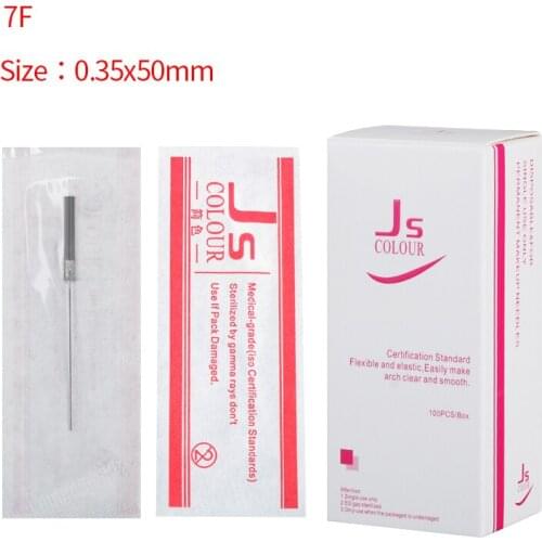 500PCS Makeup Needles 7F Sterilized Stainless Steel Needles For Eyebrow wholesales free shipping-B5