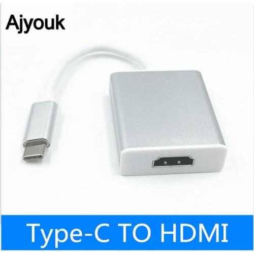 USB-C Type-C To HDMI Female Aluminium alloy Converter Adapter Cable 1080P HDTV Adapter Cable For Macbook Laptop Tablet 50PCS