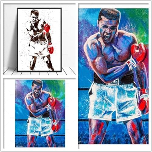 Full Drill 5D Diamond Painting Muhammad Ali Figure Diamond Embroidery Boxing Sports Cross Stitch Mosaic Boys Gift Room Decor