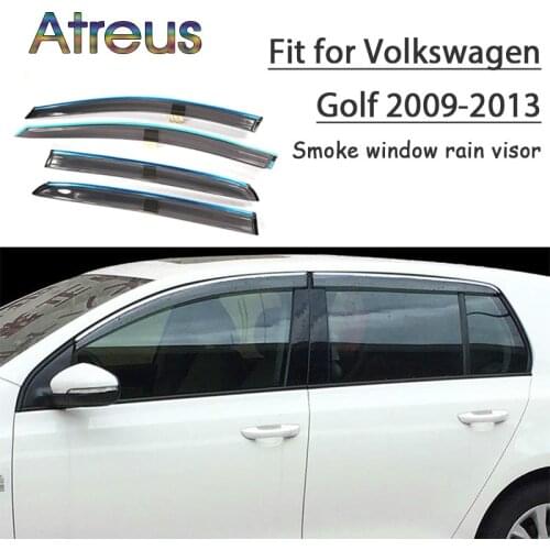 Atreus 1set ABS For Volkswagen GOLF Mk6 VW Golf 6 2013-2009 Accessories Car Vent Sun Deflectors Guard Smoke Window Rain Visor