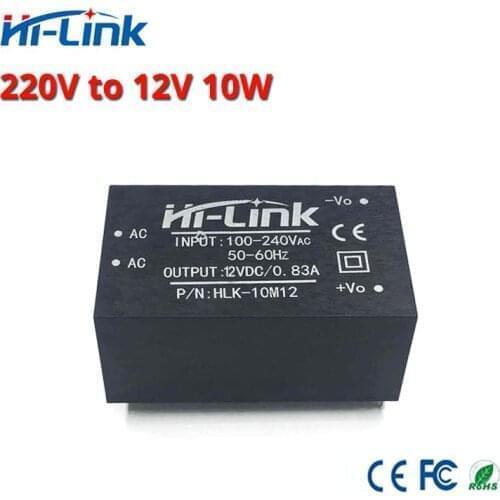 Free shipping 5pcs 220v 12V/ 10W 2A AC DC isolated switching step down power supply module AC DC converter HLK-10M12