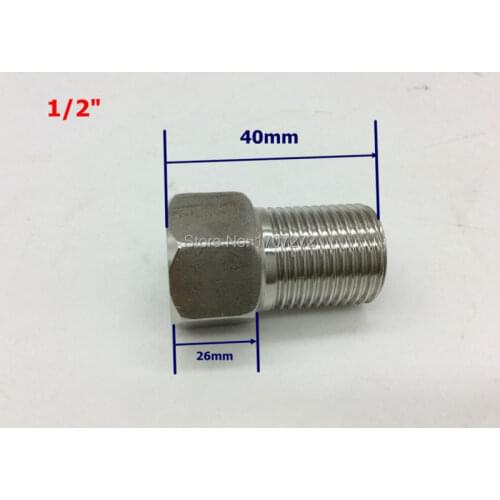 Free shipping BSP 1/2" Male Threaded 1/2" Female Threaded stainless steel Coupler Adapter stainless steel Pipe Fitting