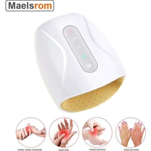 Electric Cordless Hand Massage Machine Palm Finger Acupoint Wireless Massager with Air Pressure and Hot Compress Acupressure