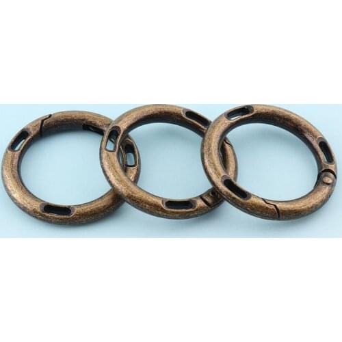 Bronze Spring Clasp 20mm Metal Round Snap Hook Webbing Hook Bag Clasp push gate hooks Bag hardware